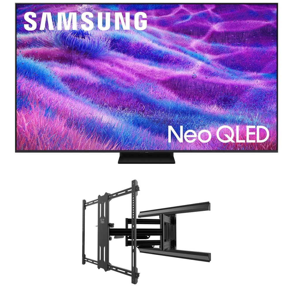 Samsung QN55QN80FAFXZA 55 Inch Neo QLED QN80F Series Supreme UHD 4K TV with a Kanto PMX700 Pro Series Full Motion Dual Stud Mount (2025)