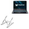 BoxWave Stand and Mount Compatible with Acer Predator Triton 300 - Compact QuickSwitch Stand, Portable Multi Angle Viewing Foldable Riser - Metallic Silver view 1