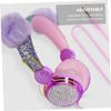 Uonlytech Rhinestone Glitter Headphones with Mic Adjustable Ear Headset for Boys and Soft Comfortable Earmuffs Furry Ball Design for School and Home Use view 2