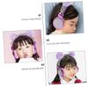 Uonlytech Rhinestone Glitter Headphones with Mic Adjustable Ear Headset for Boys and Soft Comfortable Earmuffs Furry Ball Design for School and Home Use view 3