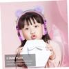 Uonlytech Rhinestone Glitter Headphones with Mic Adjustable Ear Headset for Boys and Soft Comfortable Earmuffs Furry Ball Design for School and Home Use view 4