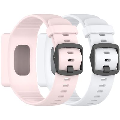 2pcs band for WHOOP 5.0, LIFE MG, PEAK, One, 4.0, 3.0 One-Piece Strap with Protective Case  Easy Installation Silicone Band for WHOOP Fitness Tracker, Adjustable, Durable, Multiple Colors (Pink+White)