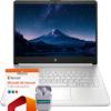 HP 14" Business Laptop Computer, Intel N150 Processor, Windows 11 S Laptop 8GB RAM 384GB Storage (128GB UFS + 256GB SD Card), 1-Year Microsoft Office 365, SageNova Earphones, Natural Silver view 1