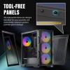 Antec AX1000 ARGB, 4 x 140mm ARGB PWM Fans Included, Fan Controller, Up to 9 Fans Simultaneously, Type-C 3.2, Full-View Tempered Glass Side Panel, 360mm Radiator Support, Mid-Tower ATX PC Case view 3