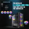 Antec AX1000 ARGB, 4 x 140mm ARGB PWM Fans Included, Fan Controller, Up to 9 Fans Simultaneously, Type-C 3.2, Full-View Tempered Glass Side Panel, 360mm Radiator Support, Mid-Tower ATX PC Case view 4
