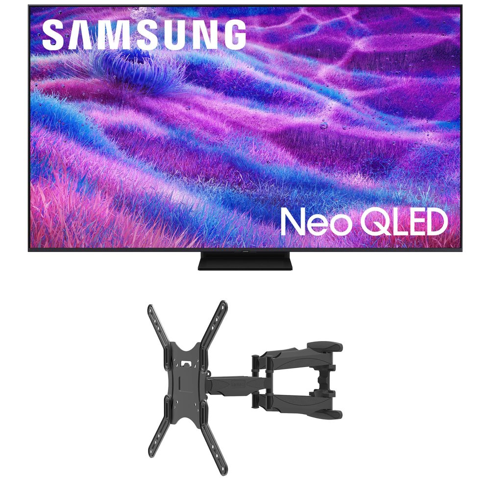 Samsung QN55QN80FAFXZA 55 Inch Neo QLED QN80F Series Supreme UHD 4K TV with a Kanto M600 Full Motion Mount (2025)