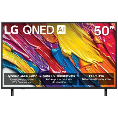 LG 50-Inch Class QNED AI 4K QNED82A Series Smart TV w/AI Sound, HDR10, 4K Super Upscaling, Filmmaker Mode, Wow Orchestra, Alexa Built-in (50QNED82AUA, 2025)