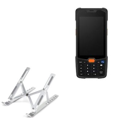 BoxWave Stand and Mount Compatible with Sunmi L2k - Compact QuickSwitch Stand, Portable Multi Angle Viewing Foldable Riser - Metallic Silver
