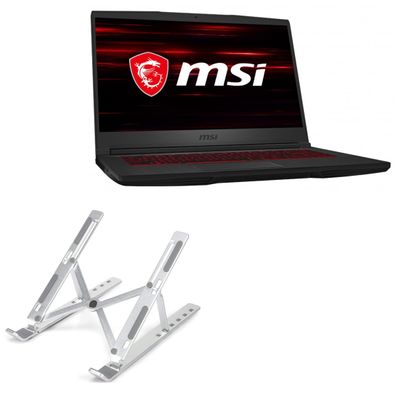BoxWave Stand and Mount Compatible With MSI GF65 Thin - Compact QuickSwitch Stand, Portable Multi Angle Viewing Foldable Riser - Metallic Silver