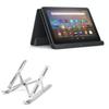 BoxWave Stand and Mount Compatible with Amazon Fire HD 8 (10th Gen 2020) - Compact QuickSwitch Stand, Portable Multi Angle Viewing Foldable Riser - Metallic Silver view 1