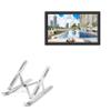 BoxWave Stand and Mount Compatible with Geniatech Android Display (27 in) - Compact QuickSwitch Stand, Portable Multi Angle Viewing Foldable Riser - Metallic Silver view 1