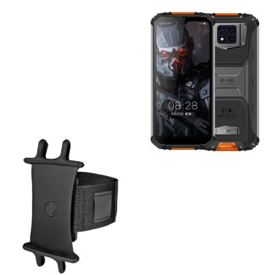 BoxWave Holster Compatible with Oukitel WP6 - ActiveStretch Sport Armband, Adjustable Armband for Workout and Running - Jet Black