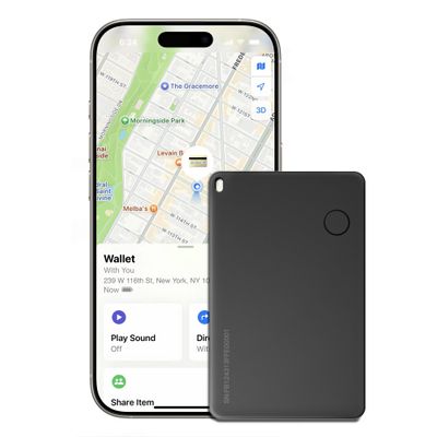 Wallet Tracker Card, Rechargable, Works with Apple Find My, iPhone (iOS Only), Bluetooth Item Locator for Luggage, Bags, Passport, IP68 Waterproof (1 Pack)
