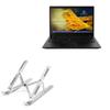 BoxWave Stand and Mount Compatible with Lenovo ThinkPad T14s (14in) - Compact QuickSwitch Stand, Portable Multi Angle Viewing Foldable Riser - Metallic Silver view 1
