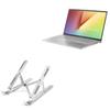 BoxWave Stand and Mount Compatible with ASUS VivoBook 15 X512FB - Compact QuickSwitch Stand, Portable Multi Angle Viewing Foldable Riser - Metallic Silver view 1