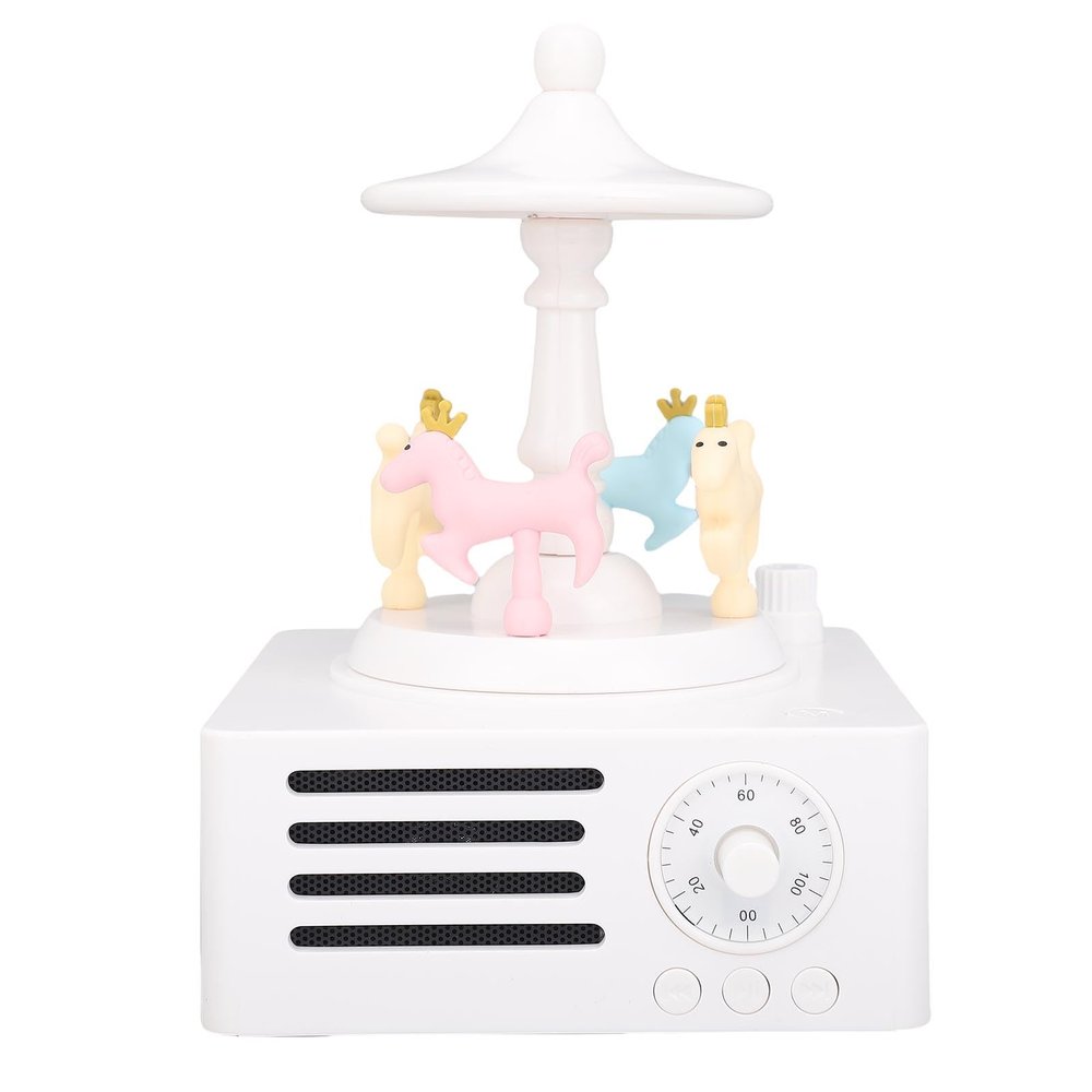 Yosoo Rotating Horse Decor, Speaker Small Memory Card AUX Playback 360 Degree Stereo Sound for Car, Fitness, Live Streaming, Outdoor, Karaoke, Lawn
