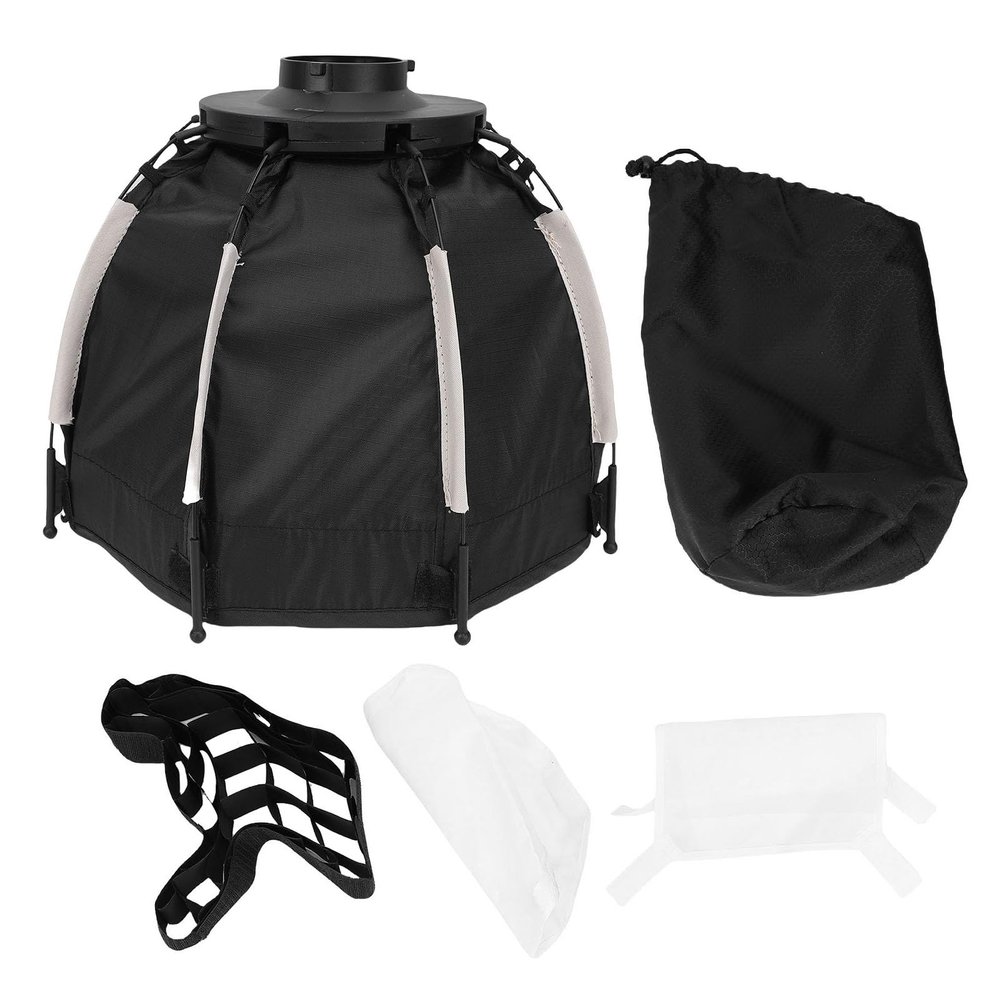 Akozon 9.44x11.41in Octagonal Softbox for Bowens Mount COB Fill Light Soft Box Grid Photography