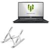 BoxWave Stand and Mount Compatible with MSI WE75 - Compact QuickSwitch Stand, Portable Multi Angle Viewing Foldable Riser - Metallic Silver view 1