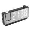 Focket Projection Alarm Clock, 180 Degree Rotatable Projector, Temperature Humidity Monitor, USB Charger for Bedroom, Heavy Sleeper (Black) view 2