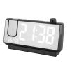 Focket Projection Alarm Clock, 180 Degree Rotatable Projector, Temperature Humidity Monitor, USB Charger for Bedroom, Heavy Sleeper (Black) view 3