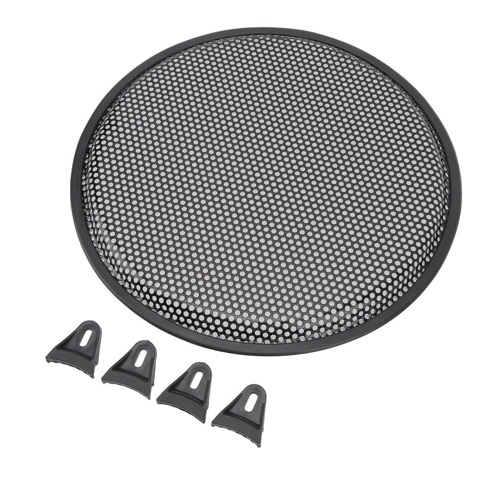 12 Inch Subwoofer Speaker Circle Cover, Iron Speaker Grill Audio Mesh Protector Guard for Car RV, Made of Sturdy Material, Modern and Design, Quick Installation with Mounting