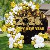 DORCEV 7.5x7.5ft 2026 Happy New Year Round Backdrop Cover Bokeh Black and Gold Newyear Circle Backdrop Glitter NewYears Eve Party Decor Photography Background Cheers to New Year Photo Booth Props view 3