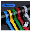 Adjustable Cable Straps, 50pcs Plastic Cable Ties Heavy Duty Reusable Cable Assorted Sizes(Red,150x4.8mm) view 2