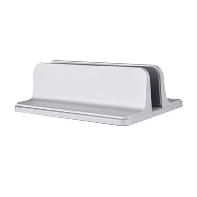 UKCOCO Premium Adjustable Laptop Stand Vertical Computer Holder Silver Alloy Durable Scratch Resistant Curved Groove Pads Compatible for Quality Laptop Rack