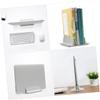 UKCOCO Premium Adjustable Laptop Stand Vertical Computer Holder Silver Alloy Durable Scratch Resistant Curved Groove Pads Compatible for Quality Laptop Rack view 3
