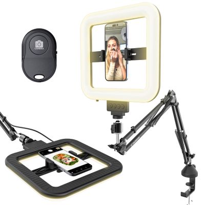 12'' Selfie Ring Light with Clamp Stand for Video Recording, Live Streaming(YouTube, Instagram, TIK Tok), Compatible with Phones, Cameras and Webcams