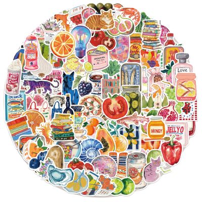 100Pcs Vintage Aesthetic Stickers Cute Girly Coquette Stickers Food Sticker Waterproof Vinyl Decals Laptop Water Bottles Journaling Scrapbooking Sticker Pack for Teens and Adults