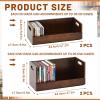 CroBlissful 4 Set Wooden DVD and CD Storage Box Cassette Tape Display Stand Holder Rack with Carrying Handle, Organizer Shelf for Movie Cases, Each Can Store up to 36 CDs and 26 DVDs (Brown) view 2
