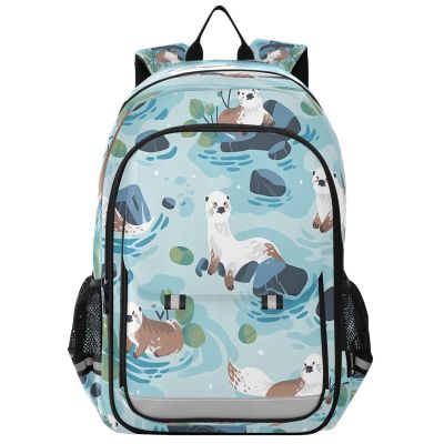 ALAZA School backpacks for girls boys Cute Otter Doodle Backpack Students Bookbag for school bag Womens Casual Daypack College Bookbag
