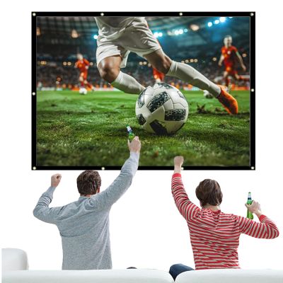 Projector Movie Screen - Weather-Resistant Polyester, Foldable Lightweight, 100 Inch Size | Portable Outdoor Cinema Screen for Camping Backyard Tablets Smartphones Commercial Projectors