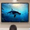 Projector Movie Screen - Weather-Resistant Polyester, Foldable Lightweight, 100 Inch Size | Portable Outdoor Cinema Screen for Camping Backyard Tablets Smartphones Commercial Projectors view 3