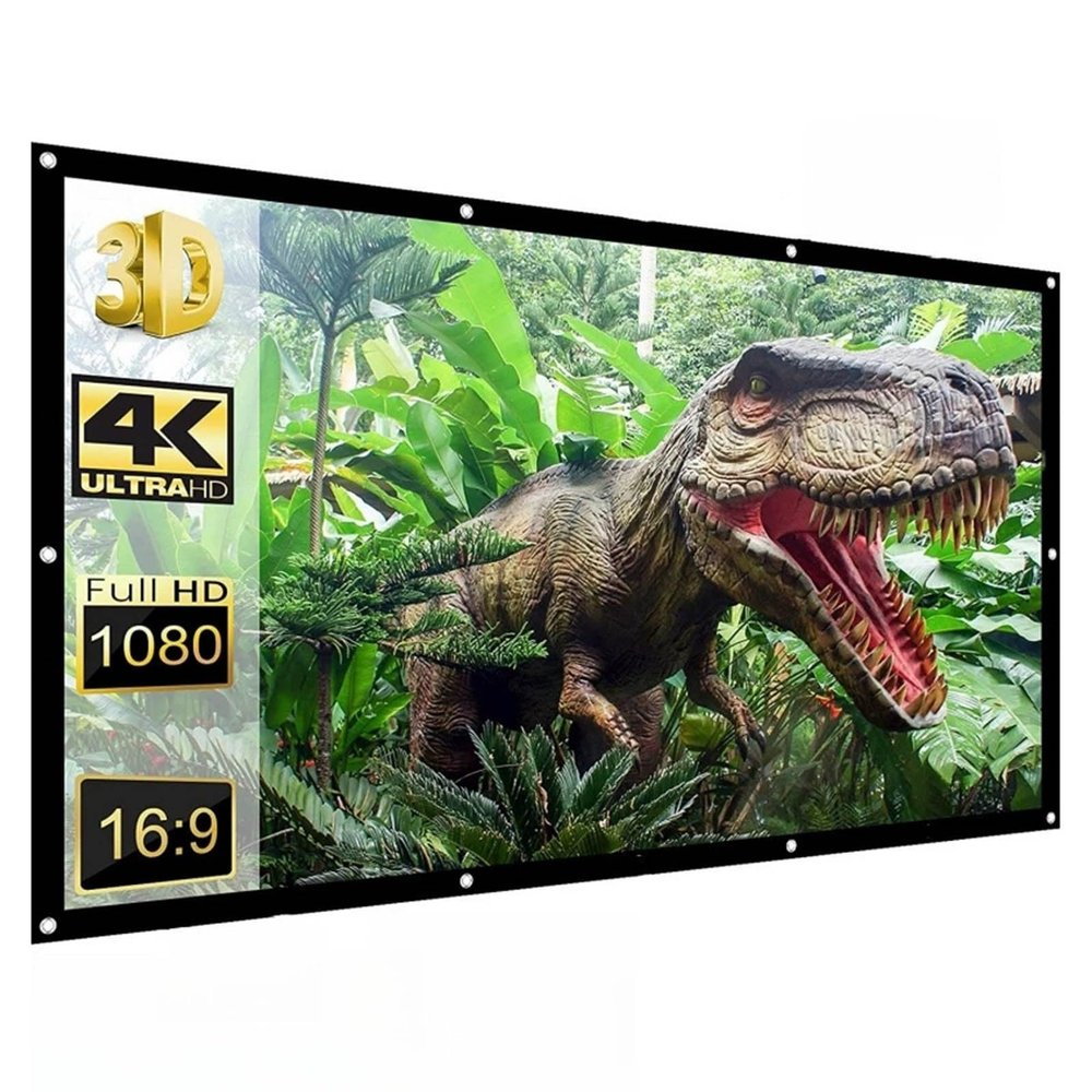 Projector Screen, Foldable Washable Portable Projection Screen, 16:9 HD Front Rear Projector Movies Screen for Backyard Home Theater(60inch(132x75cm))