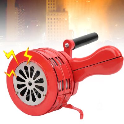 110DB Air Raid Hand Crank Siren,Hand Operated Crank Alarm,Handheld Loud Operated Fire Emergency Alarm,for Factories,Natural Disasters Coast (Red )