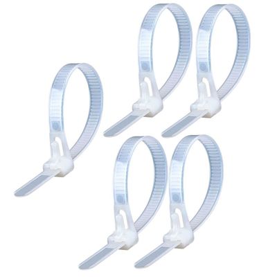 Adjustable Cable Straps, Reusable Cable Ties 250pcs Plastic Cable Ties Reusable Cable Ties,(White)