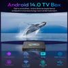 Android 14 TV Box 4GB RAM 64GB ROM, Android Box 2025 4K 6K 8K WiFi6 Quad-Core RK3528 Smart Box for TV with 2.4G 5.8G Dual WiFi 100M Ethernet Bluetooth 5.0 USB 3.0 view 2