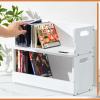 CroBlissful 2 Set Wooden DVD and CD Storage Box Cassette Tape Display Stand Holder Rack with Carrying Handle, Organizer Shelf for Movie Cases, Each Can Store up to 36 CDs and 26 DVDs (White) view 4