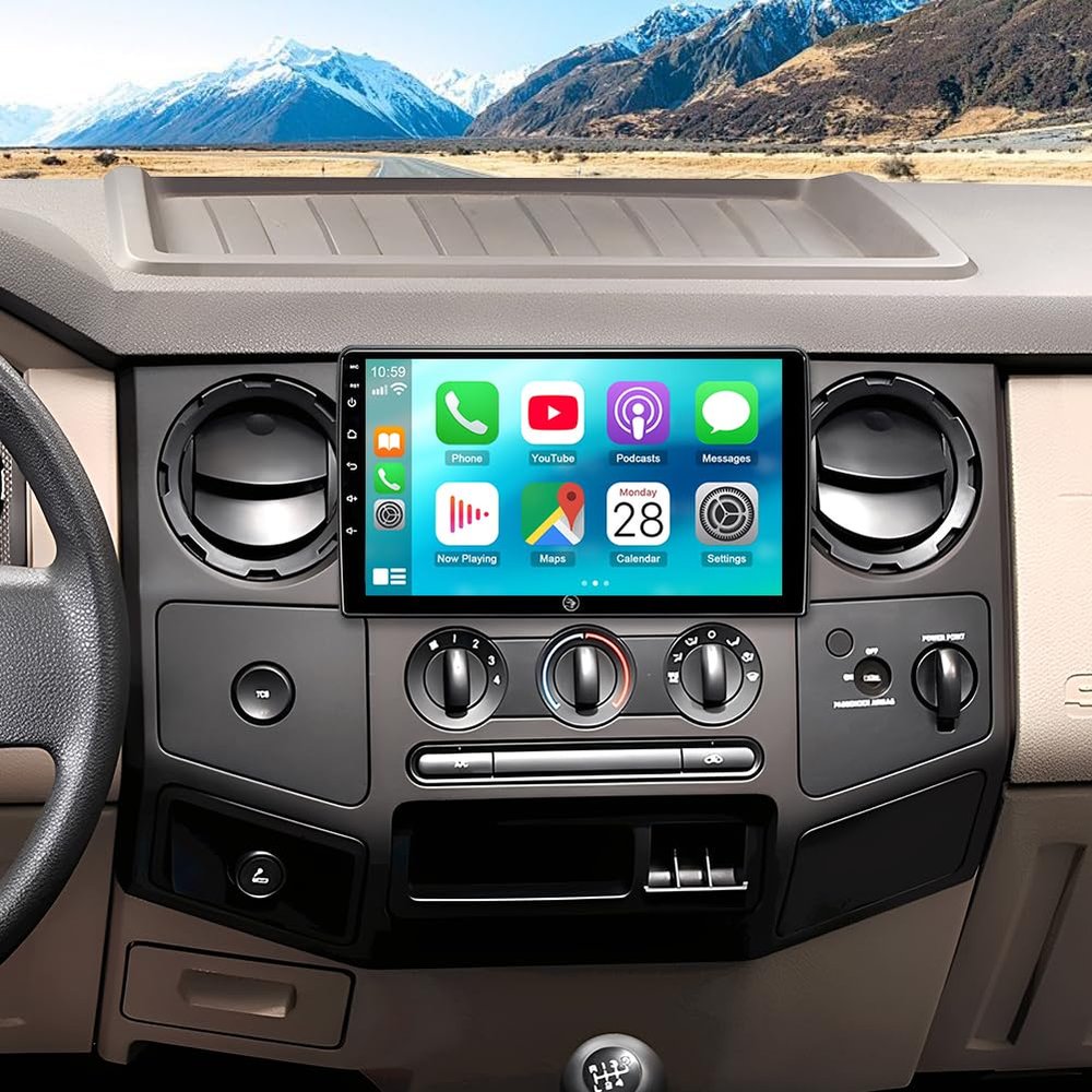 10 Inch Car Stereo for Ford F150 2004-2008, for Ford F250 F350 2006-2014 HD Touchscreen Android 14 Radio with CarPlay Android Auto Car Radio Receiver GPS Navi + AHD Camera 4G LTE/WiFi/SWC, 2+32G