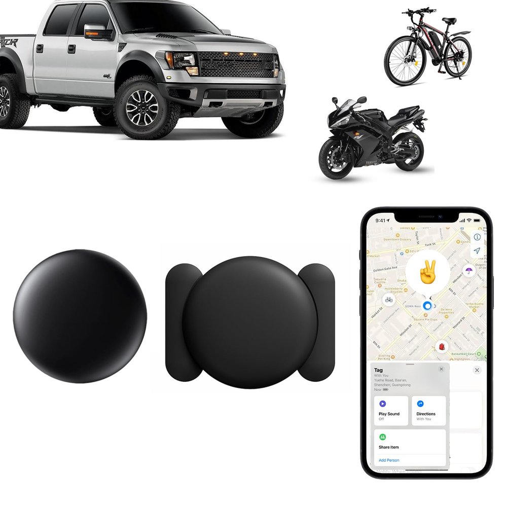 Refilerss Mini GPS Tracker for Vehicles  Hidden Magnetic Car Tracker, Real-Time Tracking for Cars, Kids, Pets, No Monthly Fee, No SIM, Works with Apple Find My