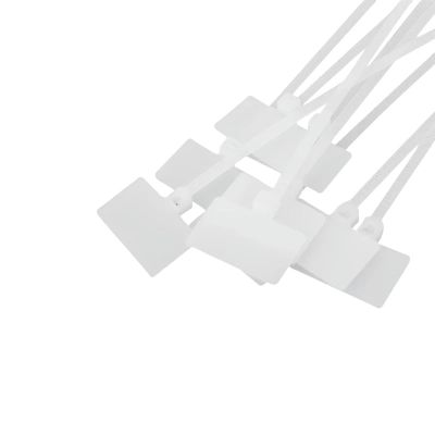 100Pcs Cable Zip Tie With Tag 6 Inch Plastic Nylon Multi Color Self-Locking Write On Handwriting-100Pcs White