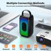 Bobtot Portable Bluetooth Speakers, 40W Peak Singing Machine with Microphone, 16H Playtime Wireless Speakers, Magic Sound, Echo, EQ Mode, Loud Stereo, Deep Bass, RGB, Supports AUX/USB/FM, Black view 2