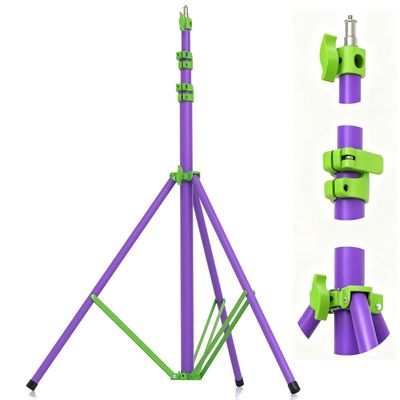AMBITFUL GM280 Light Stand 9.18ft/280cm Air Cushioned Heavy Duty Aluminum Tripod with 1/4" & 3/8" Screw for Softbox Ring Light Studio Camera Video Photography Equipment Foldable (Purple)