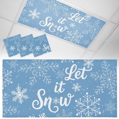 3 Pack 4 x 2 Feet Fluorescent Light Covers for Ceiling Lights Classroom, Magnetic Light Covers Filter for Office School Drop Home Decor, But Categories Are Unrelated) Christmas Snowflake Patterns