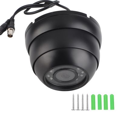 1080P AHD Dome CCTV Camera 14LED Infrared Night Vision 120 Degree Wide Angle Surveillance Camera with Audio for Bus Truck and Car Black White (Black)