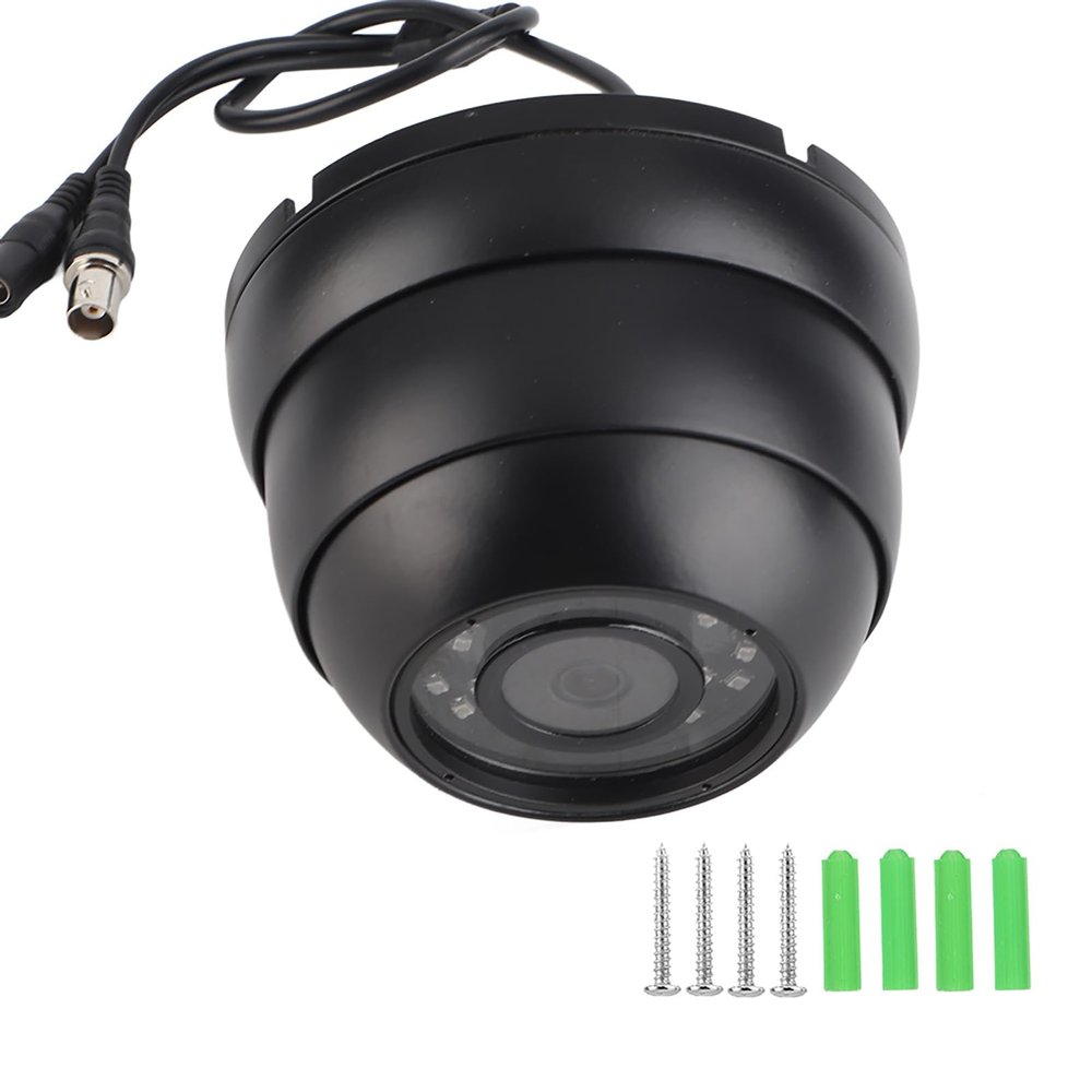 1080P AHD Dome CCTV Camera 14LED Infrared Night Vision 120 Degree Wide Angle Surveillance Camera with Audio for Bus Truck and Car Black White (Black)