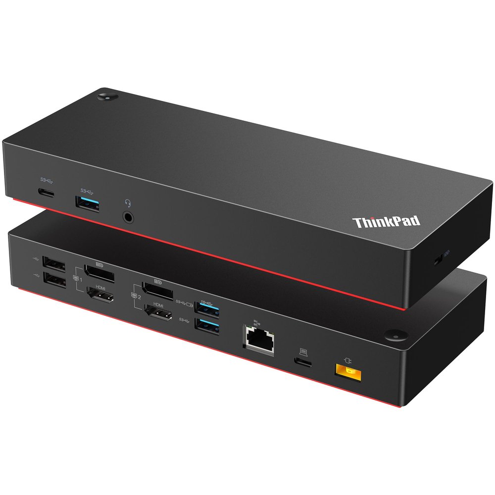 LIFKAHY ThinkPad 40AF0135 Docking Station Dual Monitor,USB-C with USB-A Adapter Comes with 135W Adapter + USB-C Cable + Docking Station Renew