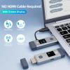 Wireless HDMI Transmitter and Receiver 328ft/100m for 4K Decode Input 1080P Output Plug&Play Portable 2.4G/5.8G for Video and Audio to Monitor from PC/Projector/TV Box, with Display Screen view 2
